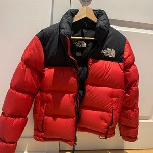 NORTH FACE Red Down Jacket